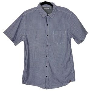 Airwalk Men’s Polka Dot Button Front Short Sleeve Shirt Size L